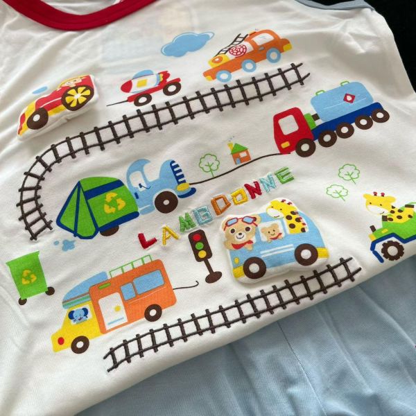 預購夏款男童日系車車套裝 