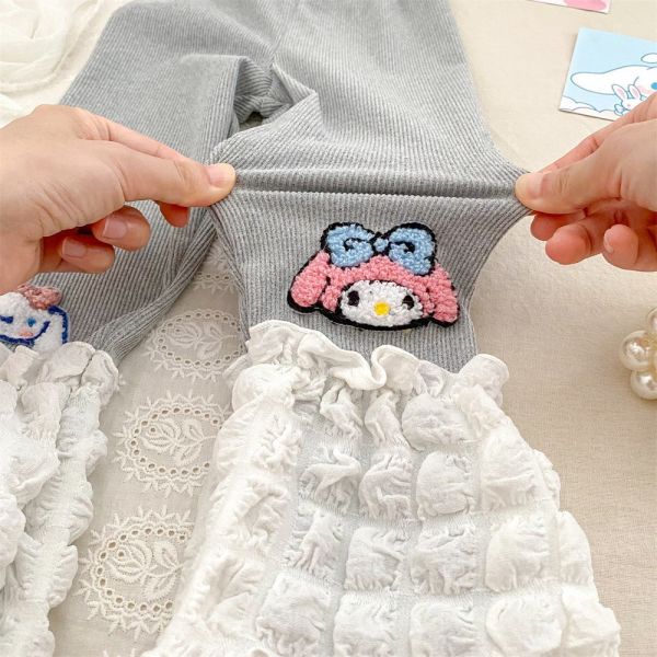 預購秋款女童甜美百搭美樂蒂泡泡紗打底褲 