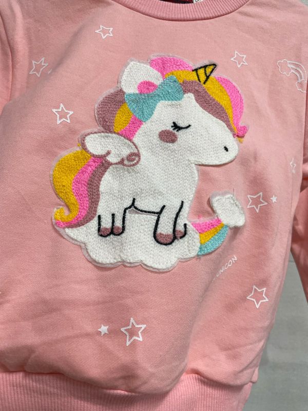 現貨秋款女童獨角獸上衣 