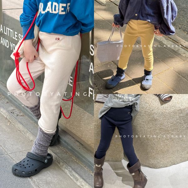 預購秋款女童刺繡內搭褲的尺寸80-130 