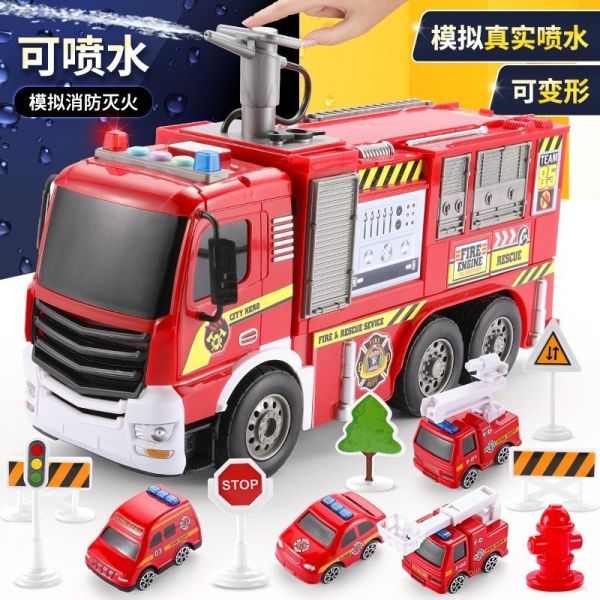 現貨變形金剛消防車 