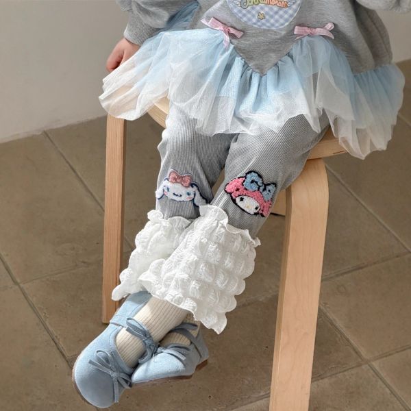 預購秋款女童甜美百搭美樂蒂泡泡紗打底褲 