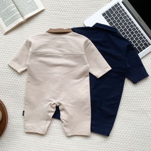 預購秋款男寶牛仔連身衣尺寸66-100 