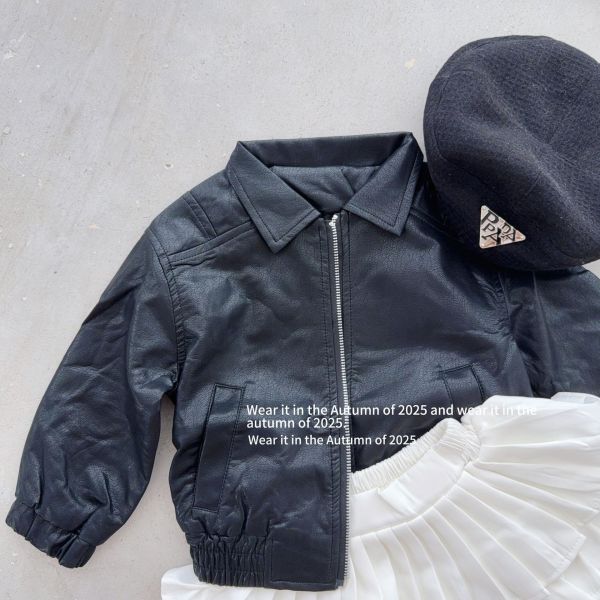 預購秋款女童氣質皮衣外套/短褲裙尺寸90-150 