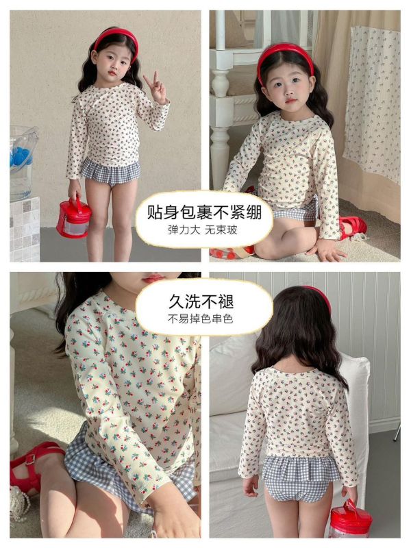 預購夏款女童泳衣寶寶防曬速乾度假套裝 