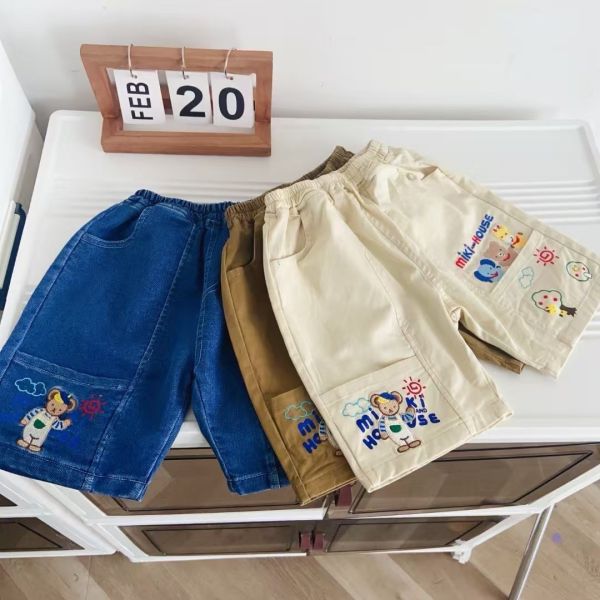 【預購】夏款-男童日單可愛刺繡褲 