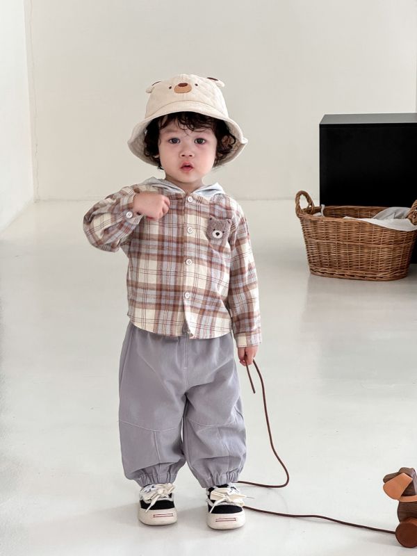 預購秋款男女童恐龍連帽套裝尺寸73-120 