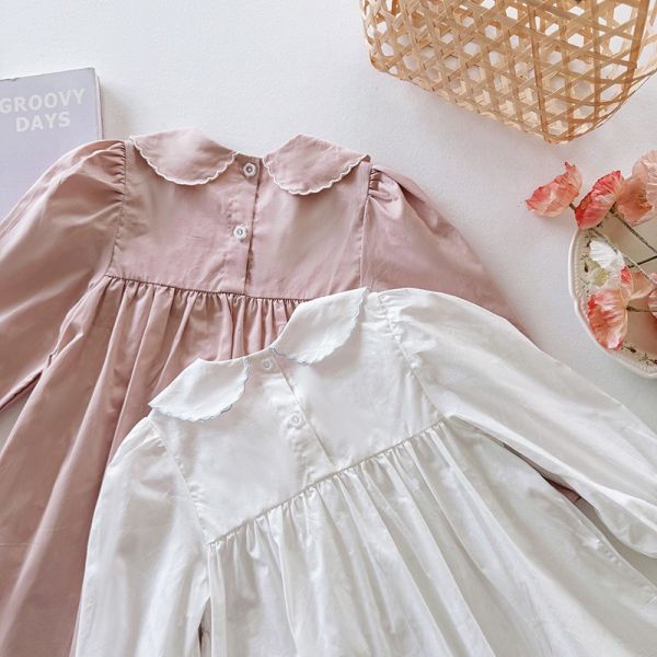 預購秋款女童法式蕾絲花邊公主連衣裙 尺寸90-140 