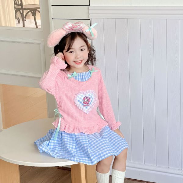 預購秋款女童芭蕾風百摺裙洋裝尺寸100-150 