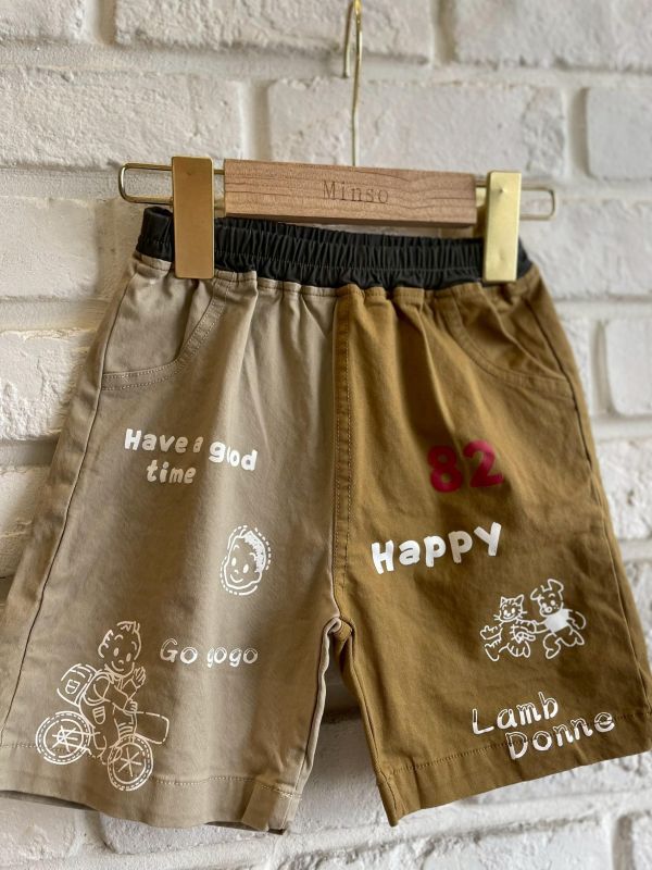 261956-2現貨夏款男童日系原田卡色拼色短褲尺寸90-130 