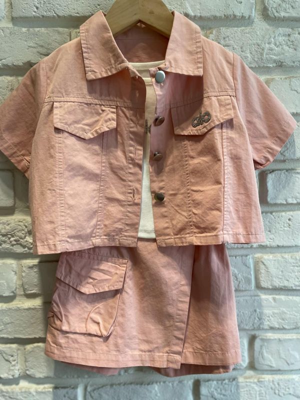 2603-現貨夏款女童氣質ALO背心套裝尺寸90-130 