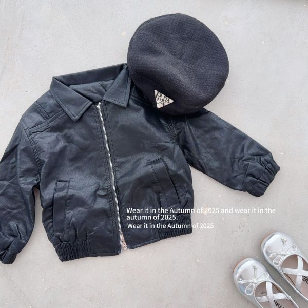 預購秋款女童氣質皮衣外套/短褲裙尺寸90-150 