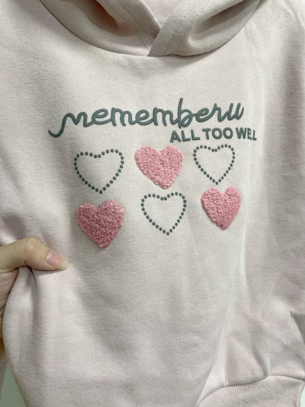 現貨秋款女童愛心帽T上衣尺寸05-17 