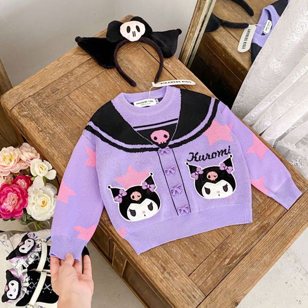 預購秋款日系甜美庫洛米針織刺繡上衣尺寸90-140 