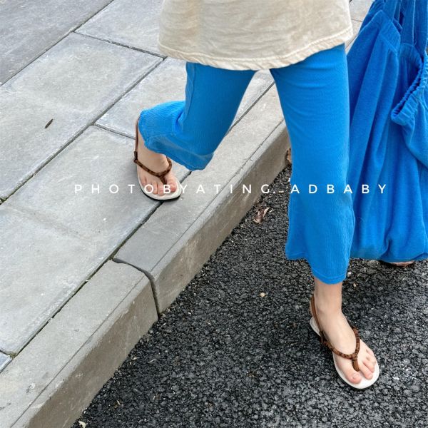 預購ins夏款女童韓版九分褲喇叭褲 