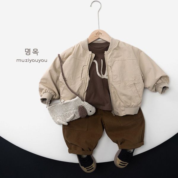 預購秋款男童森林系百搭防風風衣外套 