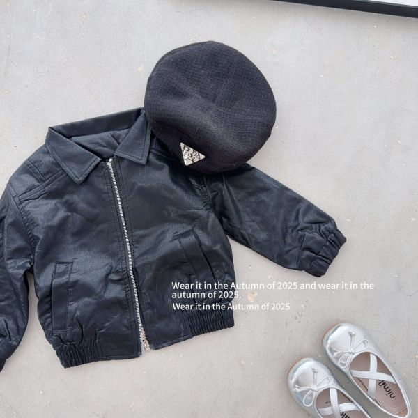 預購秋款女童氣質皮衣外套/短褲裙尺寸90-150 