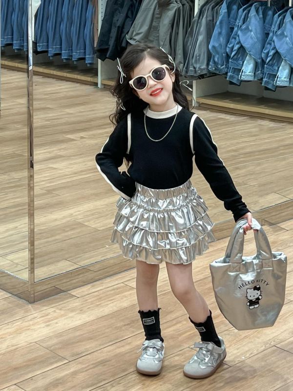 預購秋款女童辣妹蛋糕裙套裝尺寸90-140 