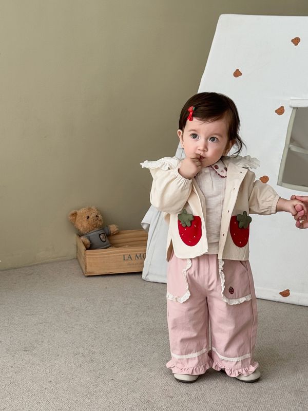 預購秋款女童花邊休閒褲套裝尺寸73-120 