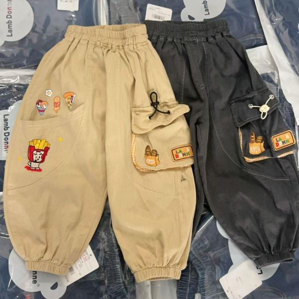 預購夏款男童日系薯條防蚊長褲 