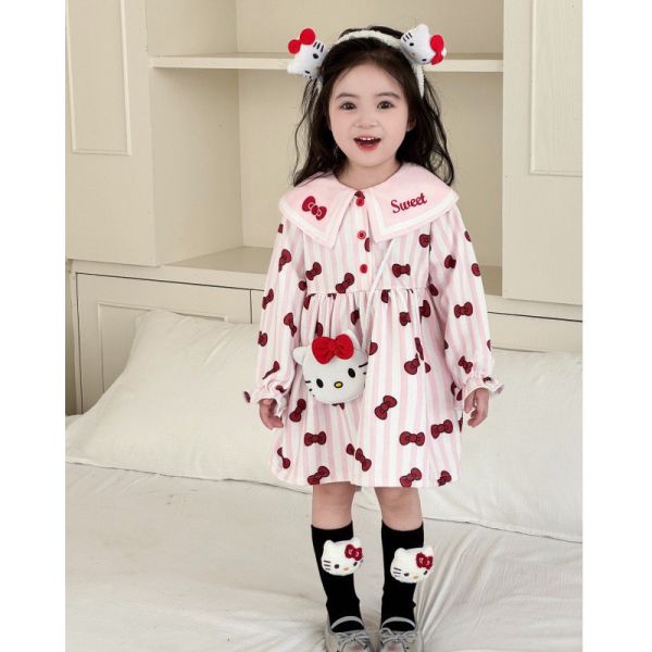 預購秋款設計師品牌日系 翻領蝴蝶結KT公主洋裝 