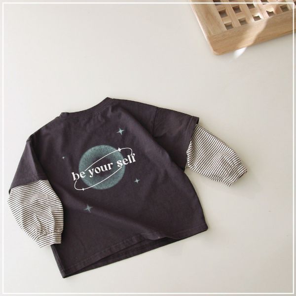 預購秋款男女童宇宙假2件上衣尺寸80-130 