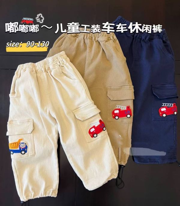 預購日單男童車車長褲 尺寸90-130 