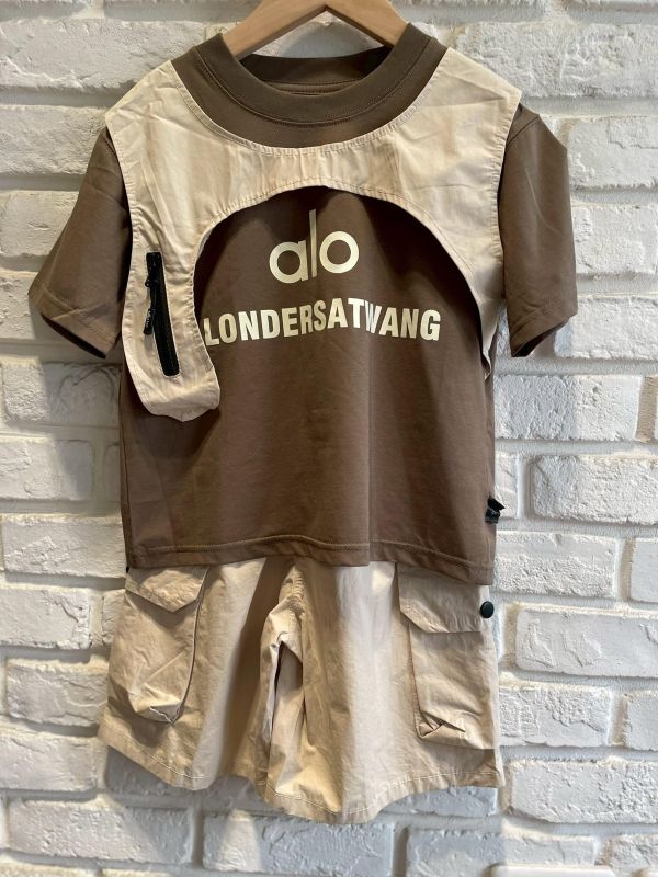 26803現貨夏款男童綠咖ALO工裝套裝尺110-150 