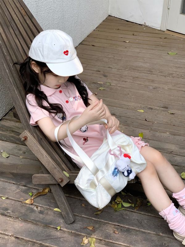 預購夏款女童刺繡KT蛋糕裙洋裝 