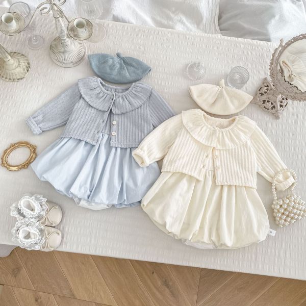 預購秋款女寶花苞裙套裝尺寸66-90 