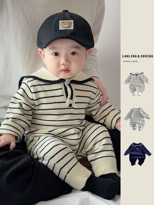 預購冬款男寶海軍領針織毛衣尺寸66-110 