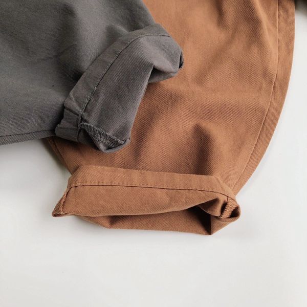 預購秋款日系男童拼色長褲尺寸80-130 