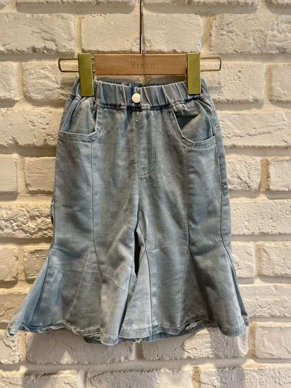 26072-現貨夏款女童設計感氣質喇叭褲尺寸80-120 