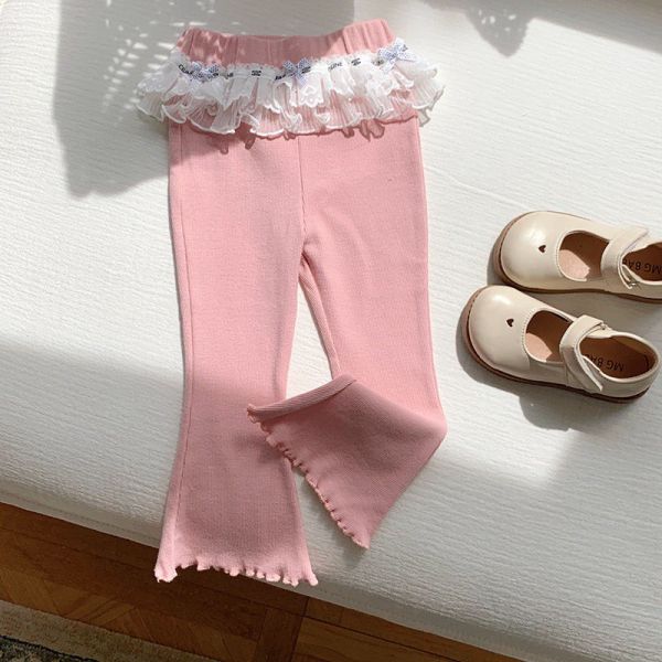 預購秋款女童蕾絲褲裙喇叭褲尺寸90-150 