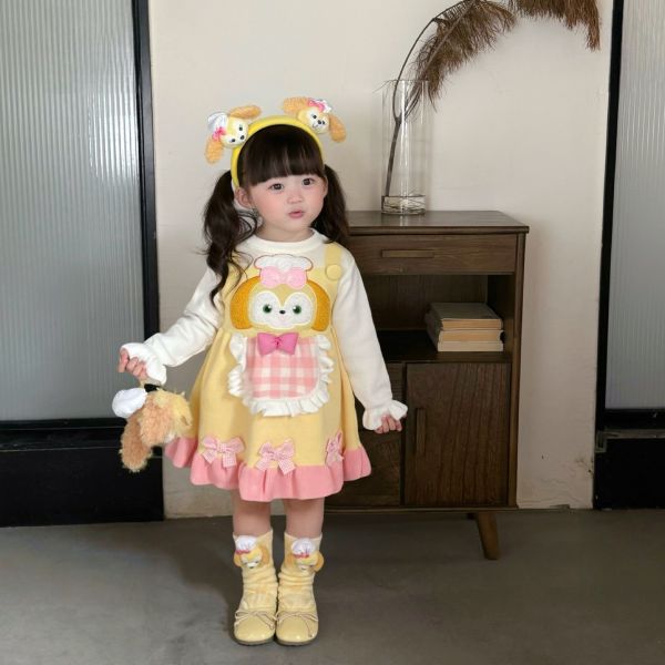 預購秋款女童狗狗可愛洋裝尺寸100-150 