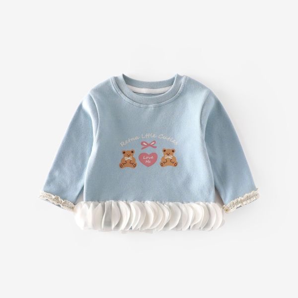 預購秋款女童熊熊愛心上衣尺寸73-120 