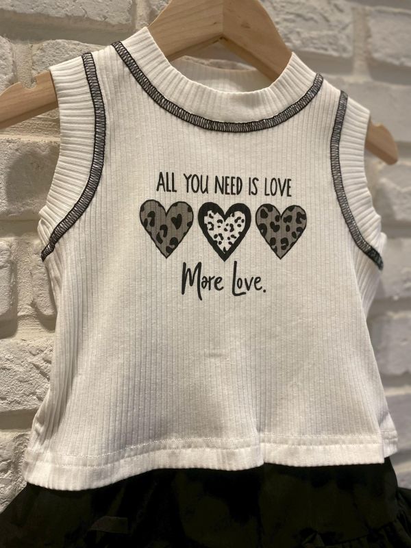 26023-現貨夏款女童豹紋愛心氣質套裝尺寸80-120 