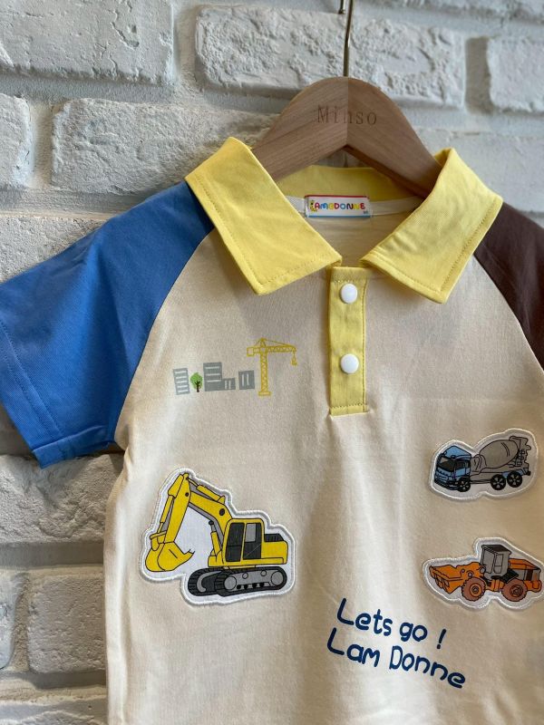 261948現貨夏款男童日系撞色車車POLO上衣尺寸90-130 