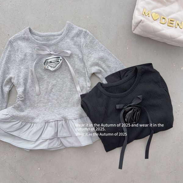 預購秋款女童花朵小香風上衣尺寸90-150 