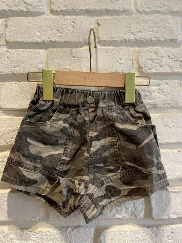 26092-2現貨夏款女童深色迷彩短褲尺寸80-120 