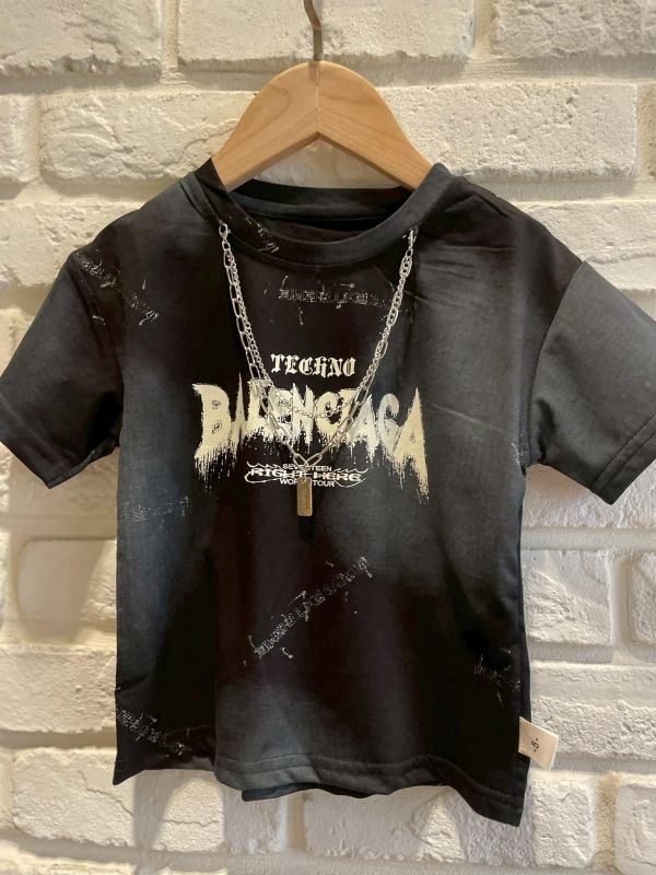 2666現貨夏款男童潮酷潑墨項鍊（可拆）上衣尺寸90-130 