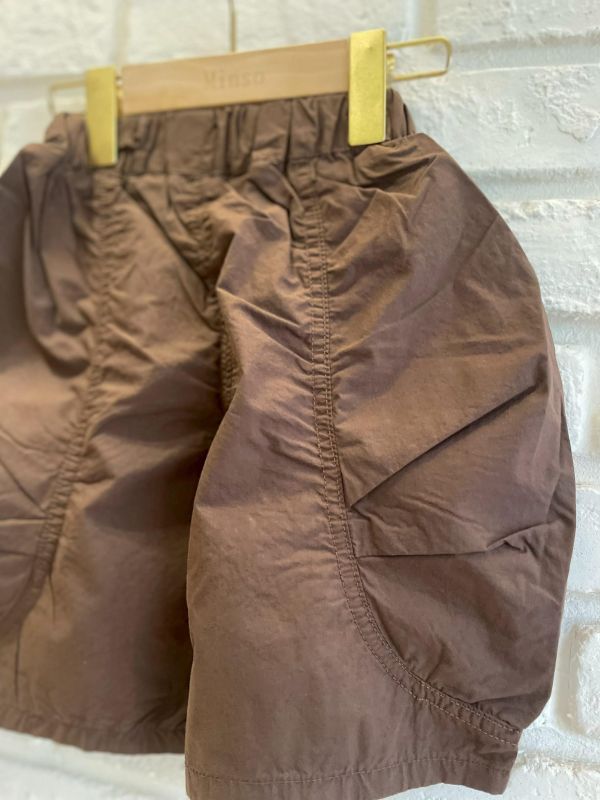 CF611-1現貨男童設計款咖色氣球拼接口袋短褲尺寸90-130 