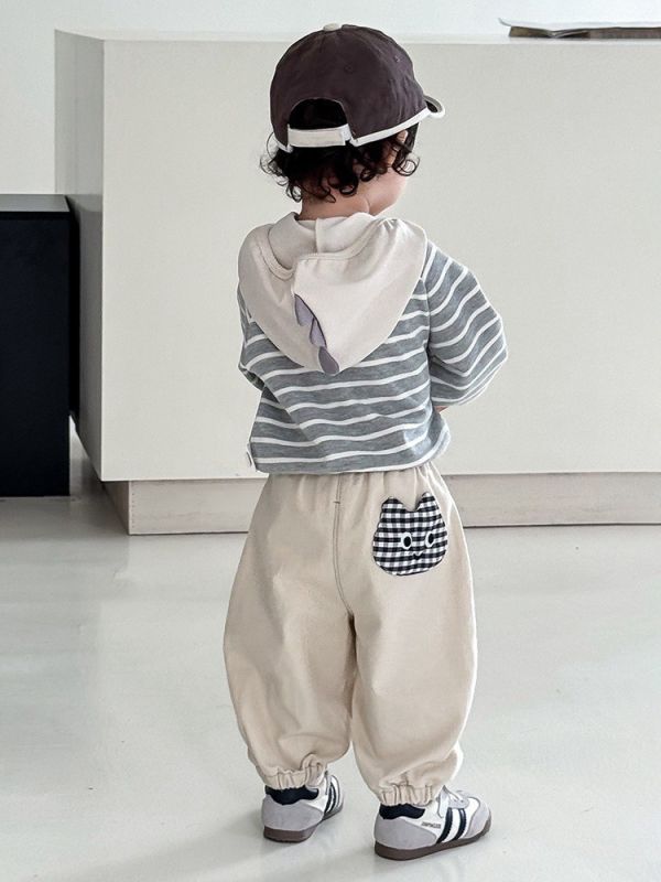 預購秋款男女童恐龍連帽套裝尺寸73-120 