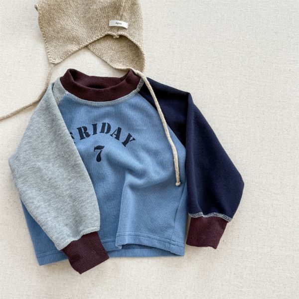 預購秋款男女童數字上衣尺寸80-130 