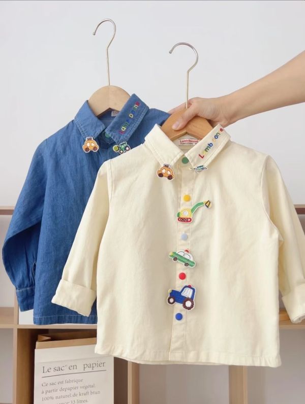 現貨秋款日單男童車車襯衫上衣 尺寸90-130附實拍 