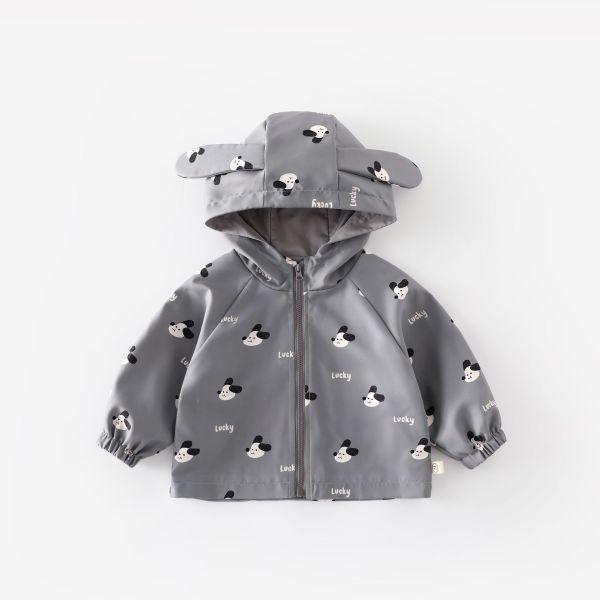 預購秋款男童狗狗連帽外套尺寸73-120 