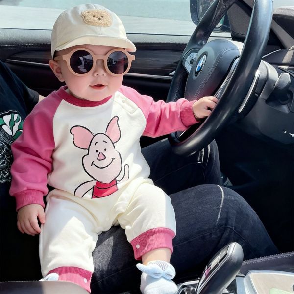 預購秋款男女寶豬豬卡通連身衣尺寸66-100 