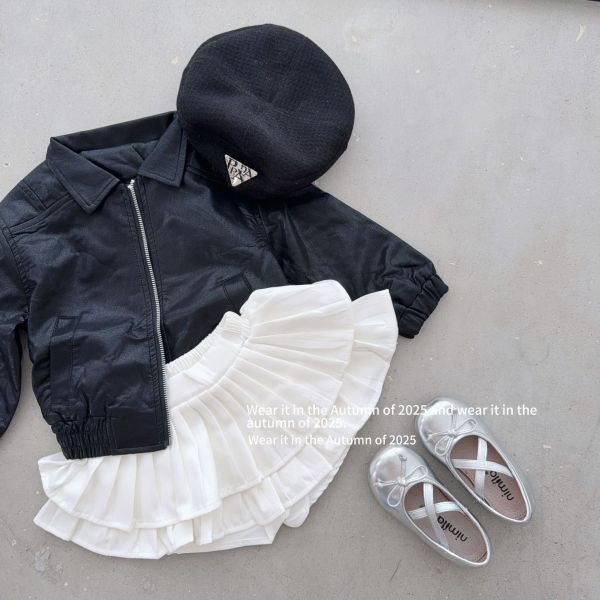 預購秋款女童氣質皮衣外套/短褲裙尺寸90-150 