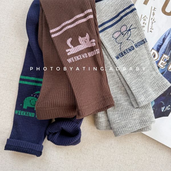 預購秋款女童條紋內搭褲尺寸80-130 