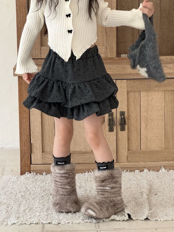 預購秋款女童不規則修身喇叭袖針織毛衣 尺寸90-150 